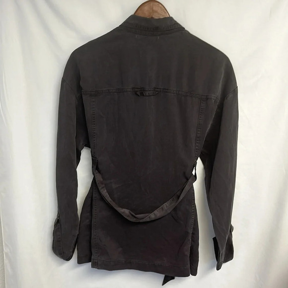 Young Fabulous & Broke Gray L/S Belted Utility Jacket 100% Tencel Women's Medium - Picture 6 of 12